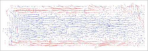 Velocity Field of particles on the surface of the channel